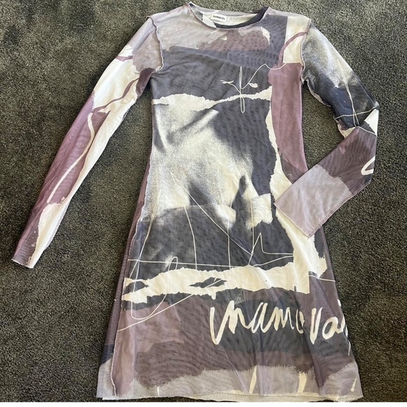 iNAMORATA Multicolor Long Sleeve Dress PURPLE - Picture 3 of 6